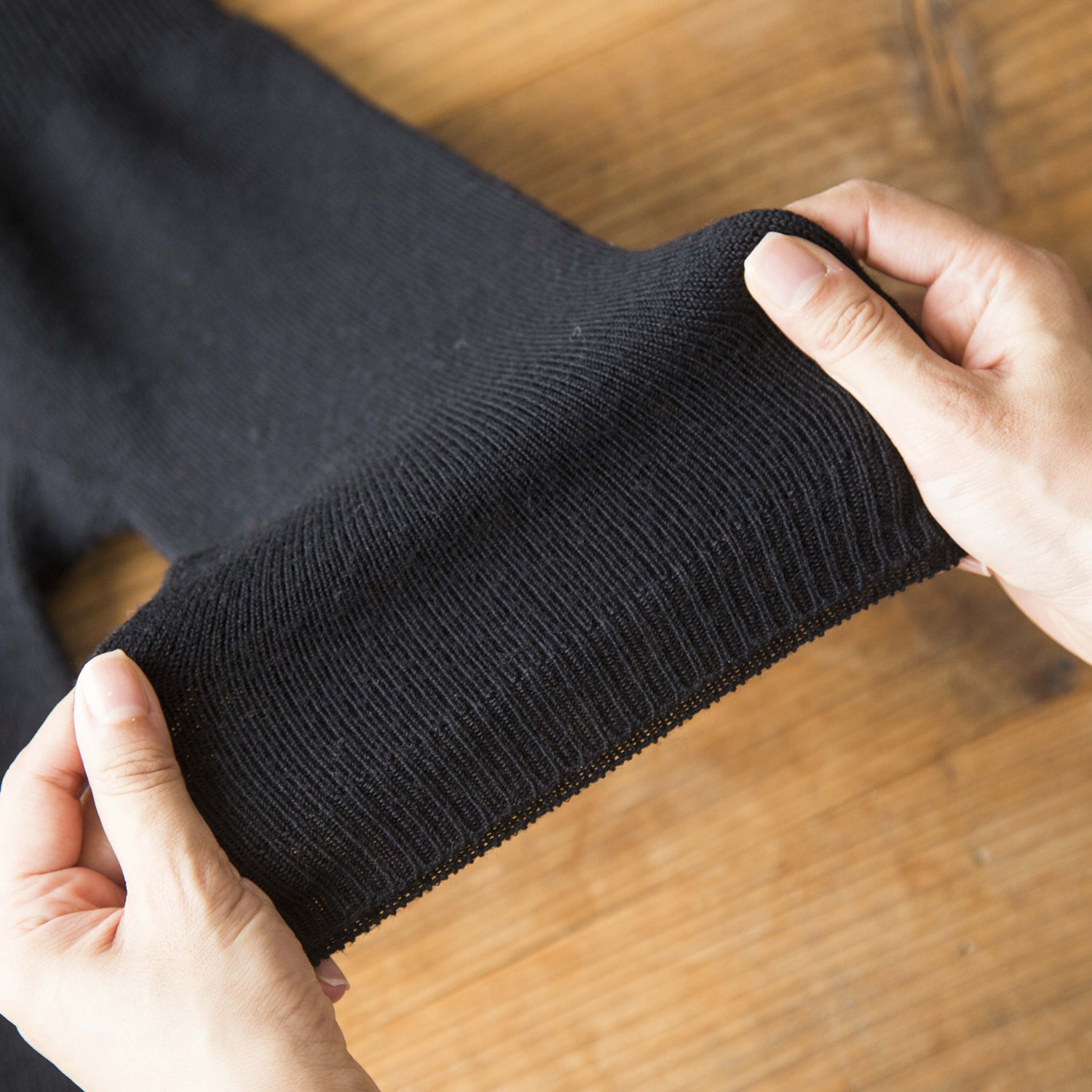 くらしきぬ/はらぱん 内絹外ウール腹巻パンツ ハーフ -腹巻+毛糸の