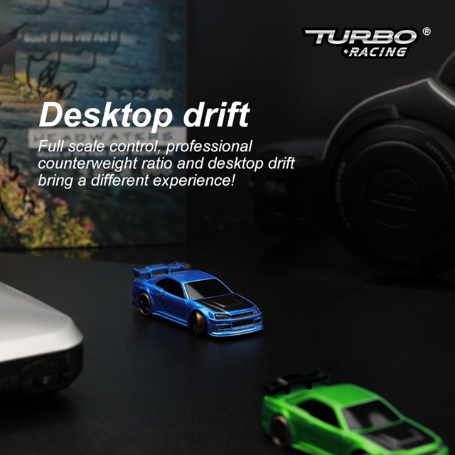 TURBO RACING 1/76スケール C64グリーン 2WDドリフトカー [C64-GN