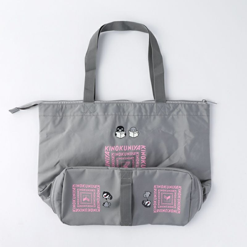 紀ノ国屋 Suicaのペンギン折りたためる保冷トートバッグ グレー