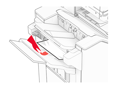 Paper jam in the staple, hole punch finisher | Lexmark XC9635