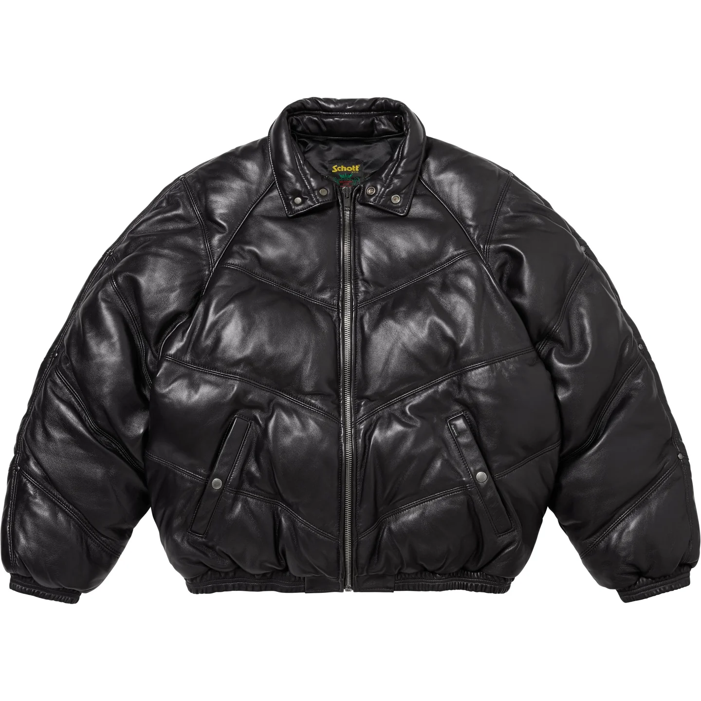 Supreme®/Schott® Chevron Leather Down Puffer Jacket | Supreme 24fw