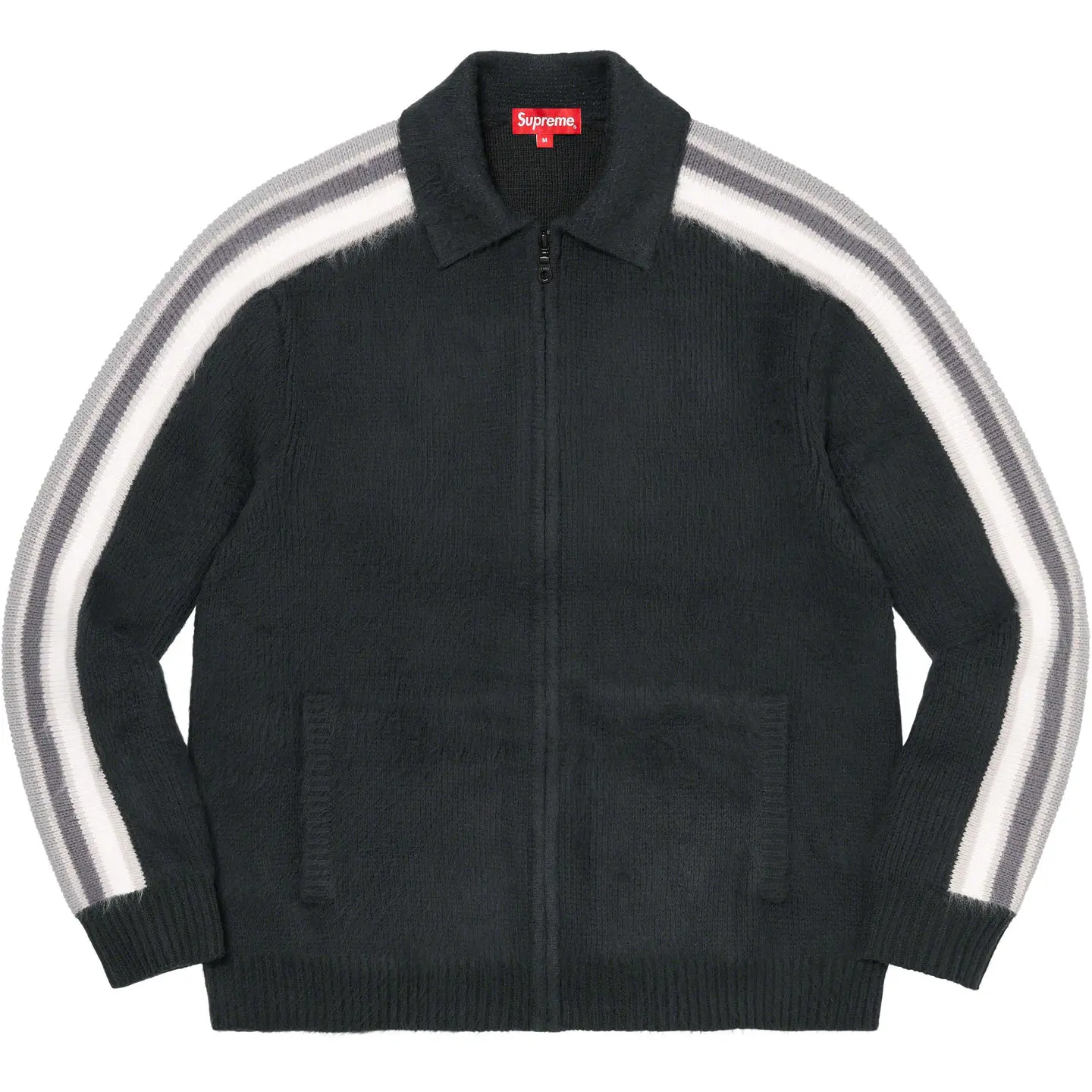 Sleeve Stripe Zip Up Sweater | Supreme 23ss